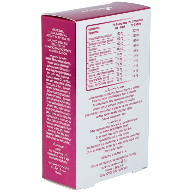 Soria natural chinasor 34 long dan xie gan wan 30comp | Farmacia Barata