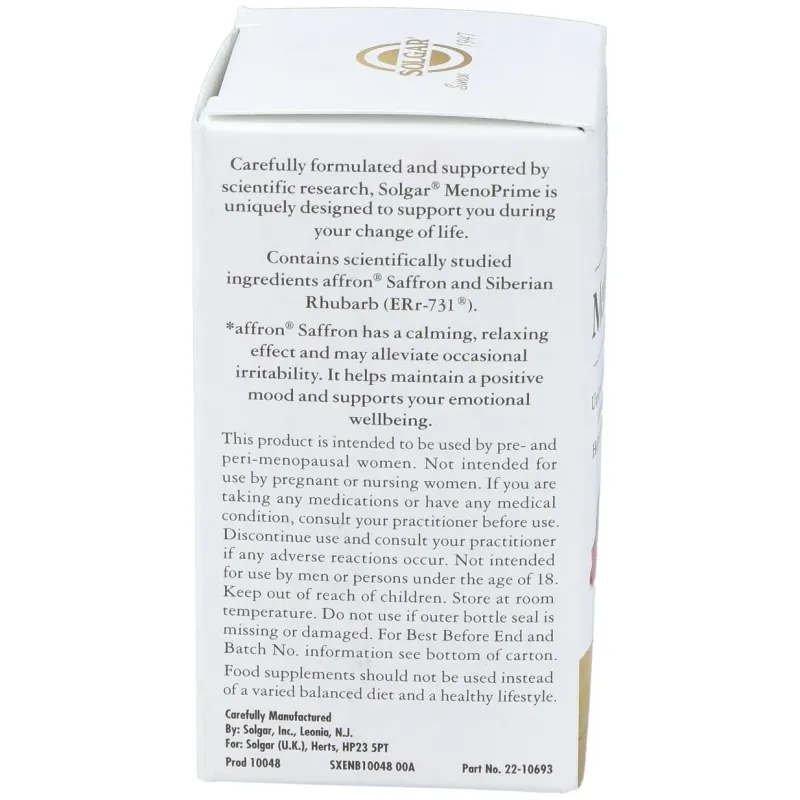 Solgar menoprime 30comp | Farmacia Barata