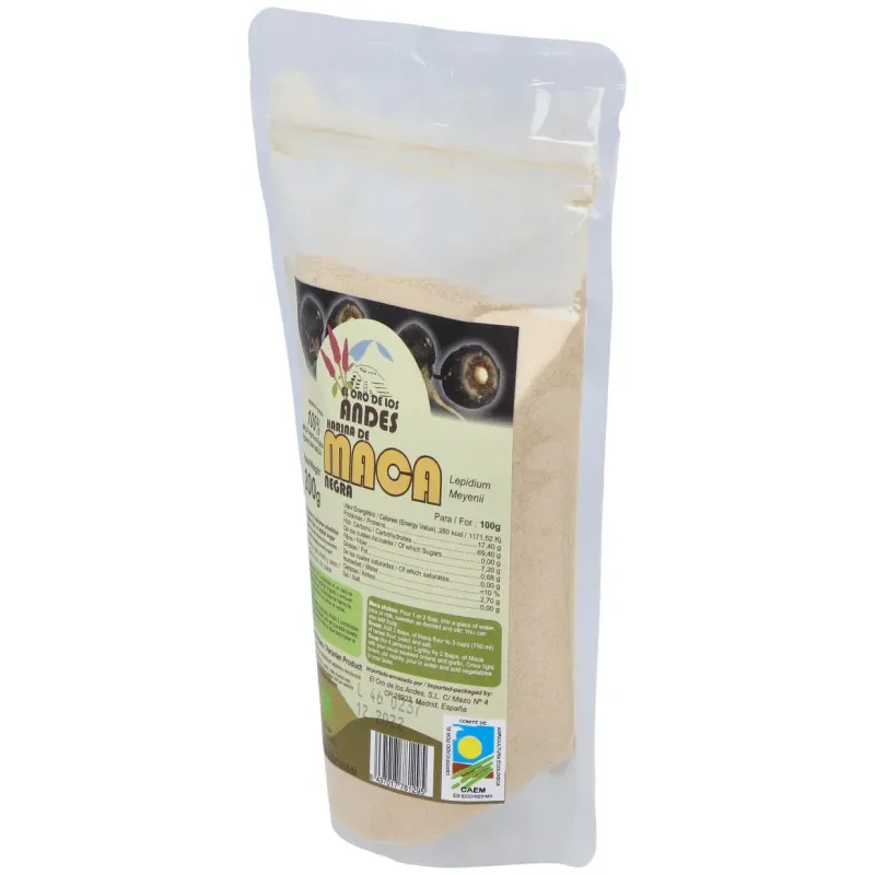El oro de los andes harina de maca negra 100% 200g | Farmacia Barata