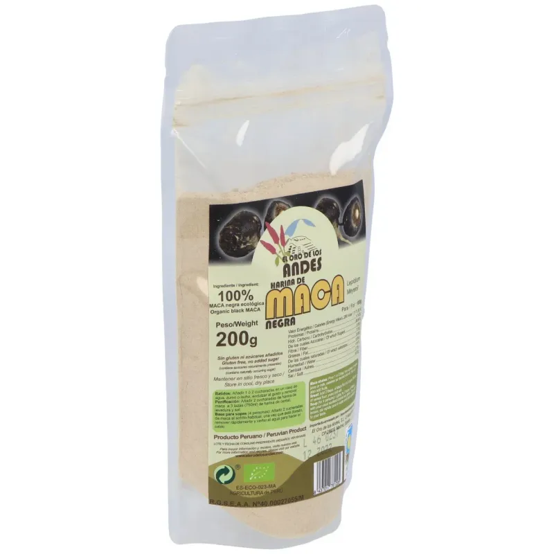 El oro de los andes harina de maca negra 100% 200g | Farmacia Barata