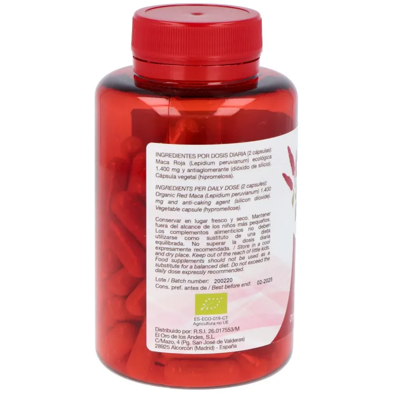 El oro de los andes maca roja 700 mg 90 cápsulas | Farmacia Barata