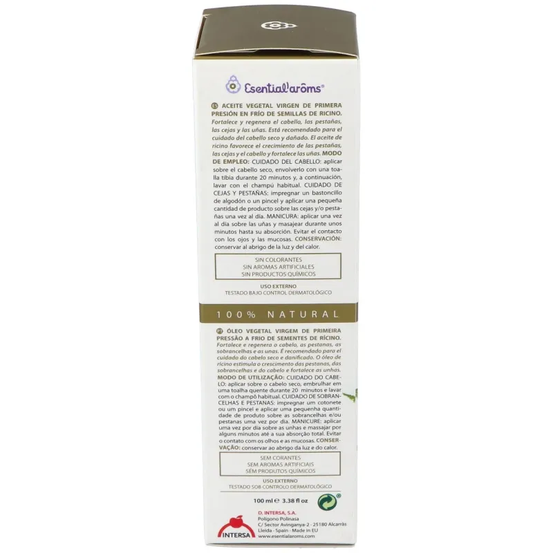 Esential aroms aceite vegetal de ricino 100ml | Farmacia Barata