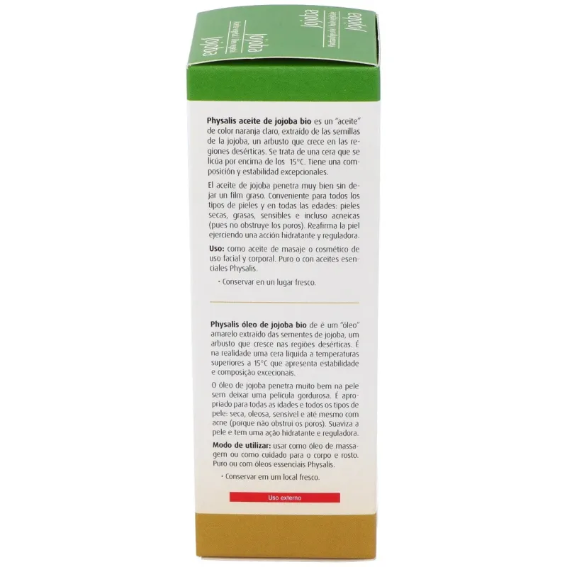 Physalis aceite vegetal de jojoba bio 100ml | Farmacia Barata