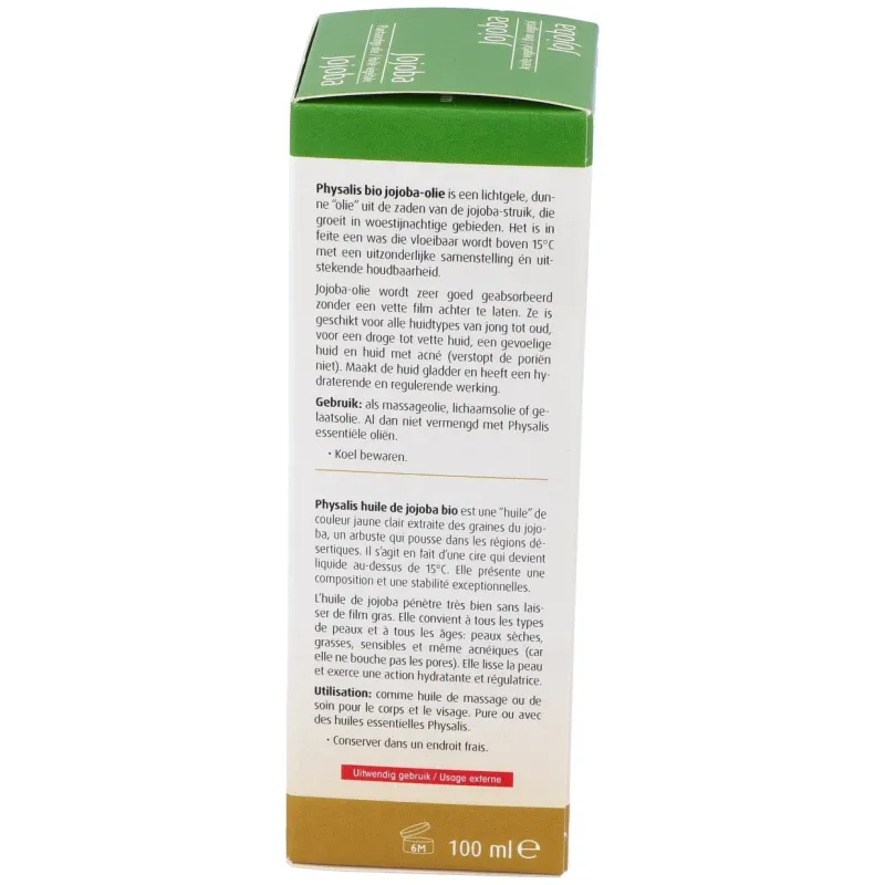 Physalis aceite vegetal de jojoba bio 100ml | Farmacia Barata