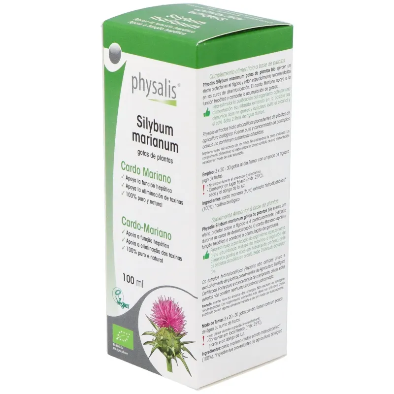 Physalis gotas de plantas silybum marianum bio 100ml | Farmacia Barata