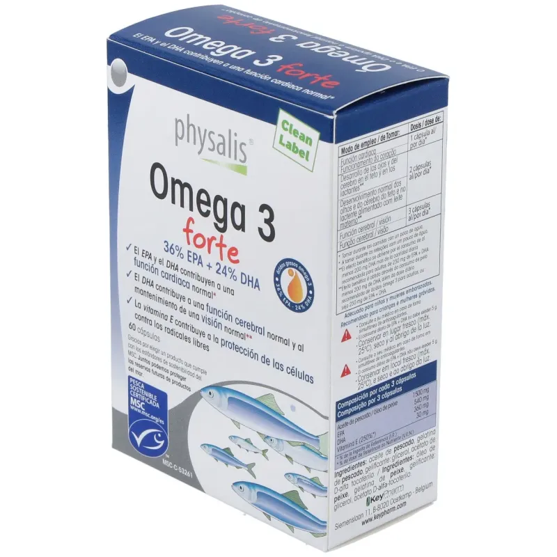 Physalis omega 3 forte epa + dha 60caps | Farmacia Barata