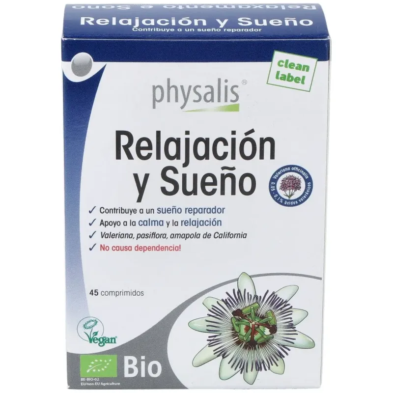 Physalis relajación y sueño bio 45 comprimidos | Farmacia Barata