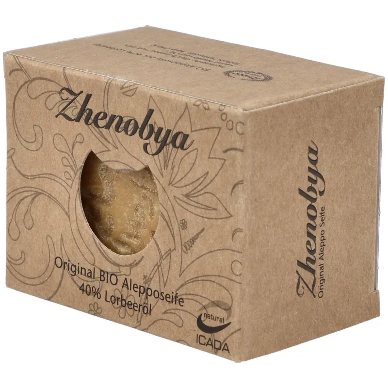 Zhenobya jabón de alepo 94% aceite de oliva 6% laurel bio 200g | Farmacia Barata