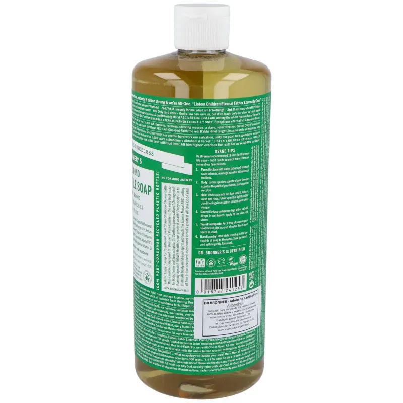 Dr. bronner's jabón líquido almendras bio 945ml | Farmacia Barata
