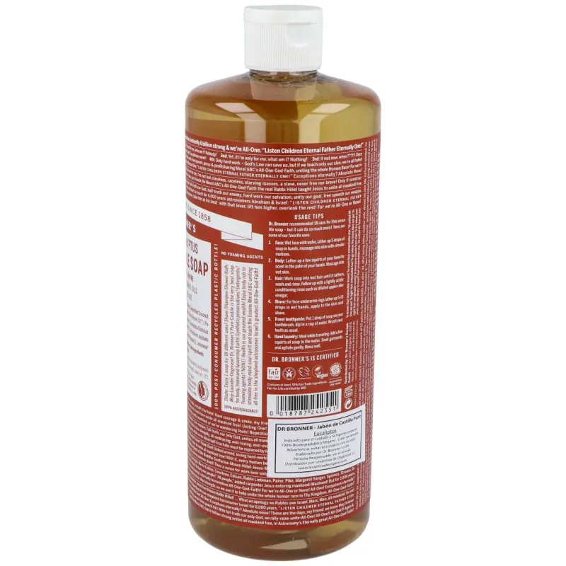 Dr. bronner's jabón líquido eucalipto bio 945ml | Farmacia Barata