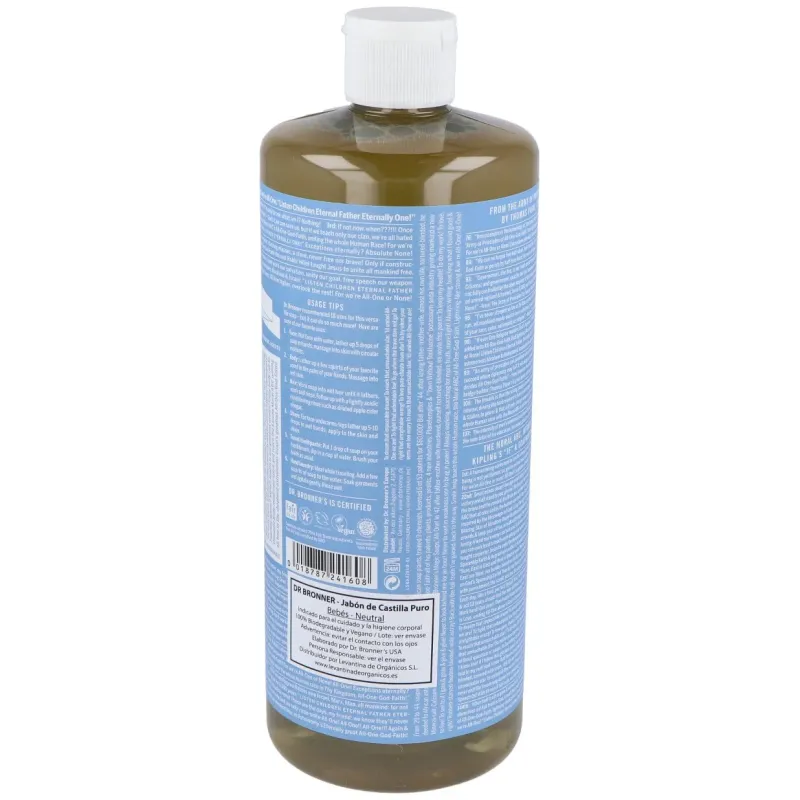 Dr. bronner's jabón líquido bebé neutral 946ml | Farmacia Barata