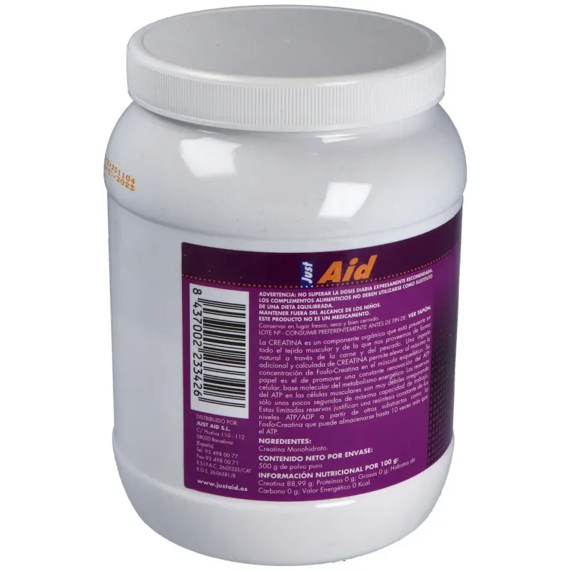 Just aid creatina 0 monohidrato pura 500gpolvo | Farmacia Barata Just aid creatina 0 monohidrato pura 500gpolvo | Farmacia Barata