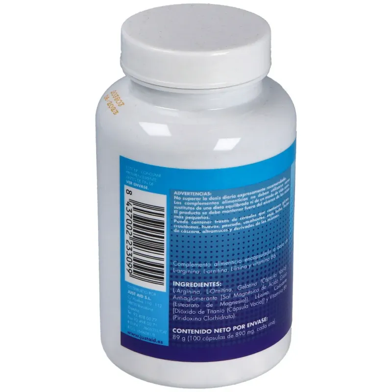 Arginina+ornitina (aminoacidos) 100comp. | Farmacia Barata