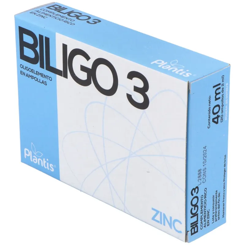 Biligo 03 (zinc) 20amp | Farmacia Barata Biligo 03 (zinc) 20amp | Farmacia Barata