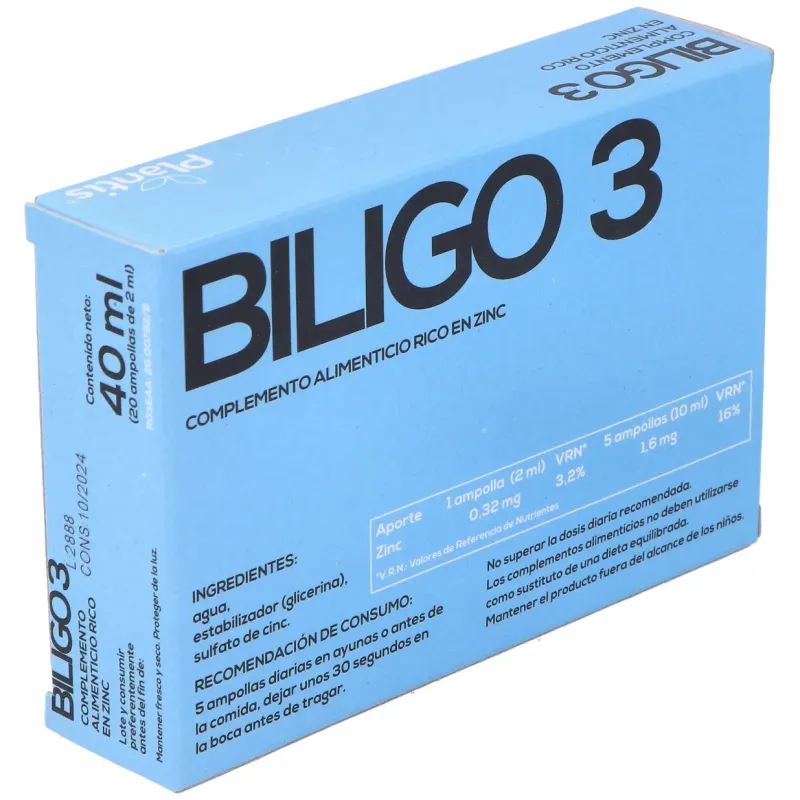 Biligo 03 (zinc) 20amp | Farmacia Barata Biligo 03 (zinc) 20amp | Farmacia Barata