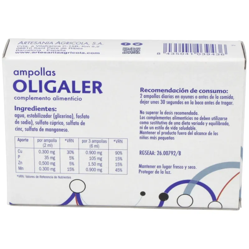 Artesania agricola oligaler 40ml | Farmacia Barata