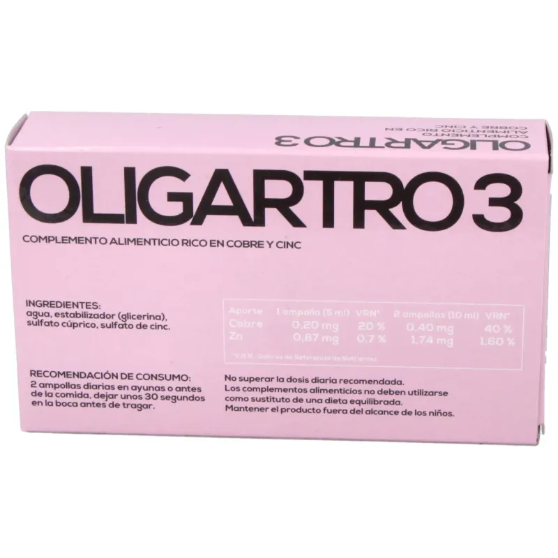 Artesania agricola oligartro 3 cu zn 20 ampollas | Farmacia Barata