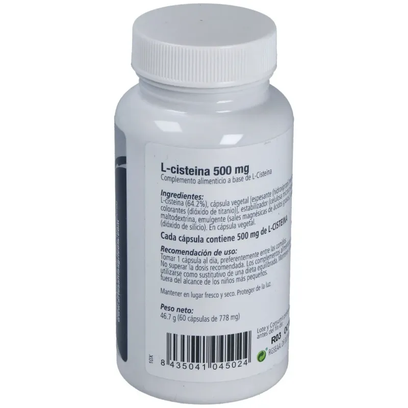 L-cisteina 60 cápsulas 500mg por cápsula | Farmacia Barata L-cisteina 60 cápsulas 500mg por cápsula | Farmacia Barata