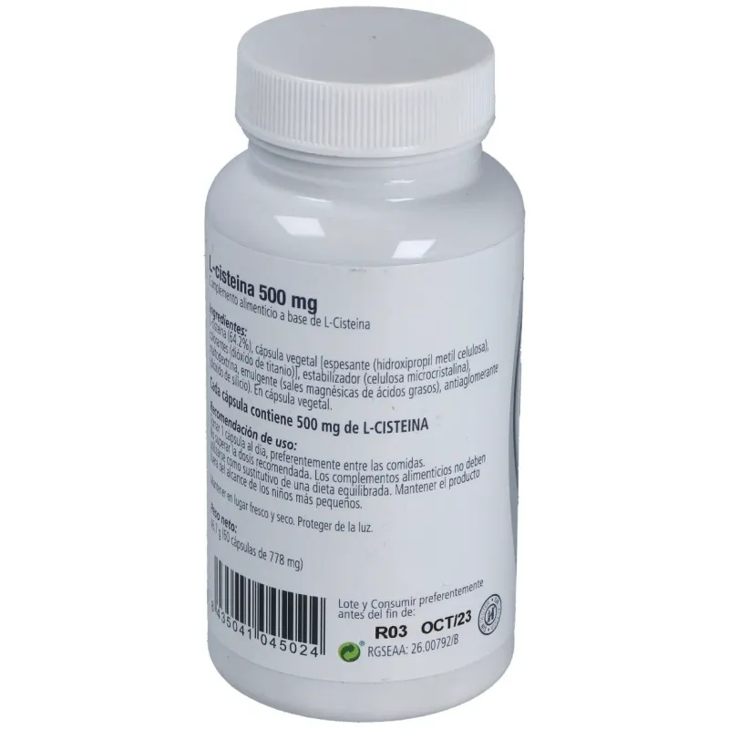 L-cisteina 60 cápsulas 500mg por cápsula | Farmacia Barata L-cisteina 60 cápsulas 500mg por cápsula | Farmacia Barata