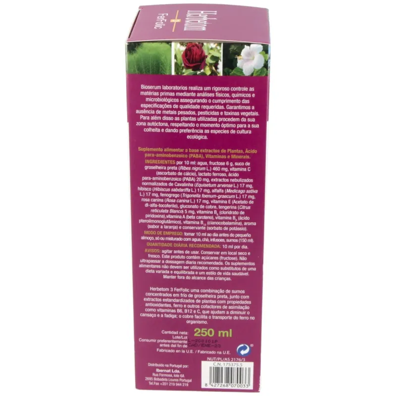 Bioserum herbetom 3 ff hierro 250ml | Farmacia Barata
