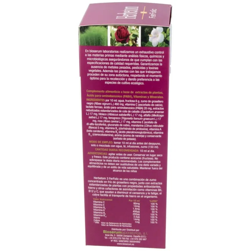 Bioserum herbetom 3 ff hierro 250ml | Farmacia Barata