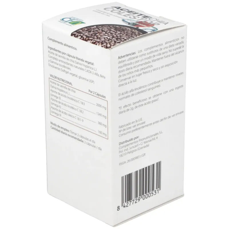 Aceite chia colestop (salvia hispanica) 60perlas | Farmacia Barata Aceite chia colestop (salvia hispanica) 60perlas | Farmacia Barata
