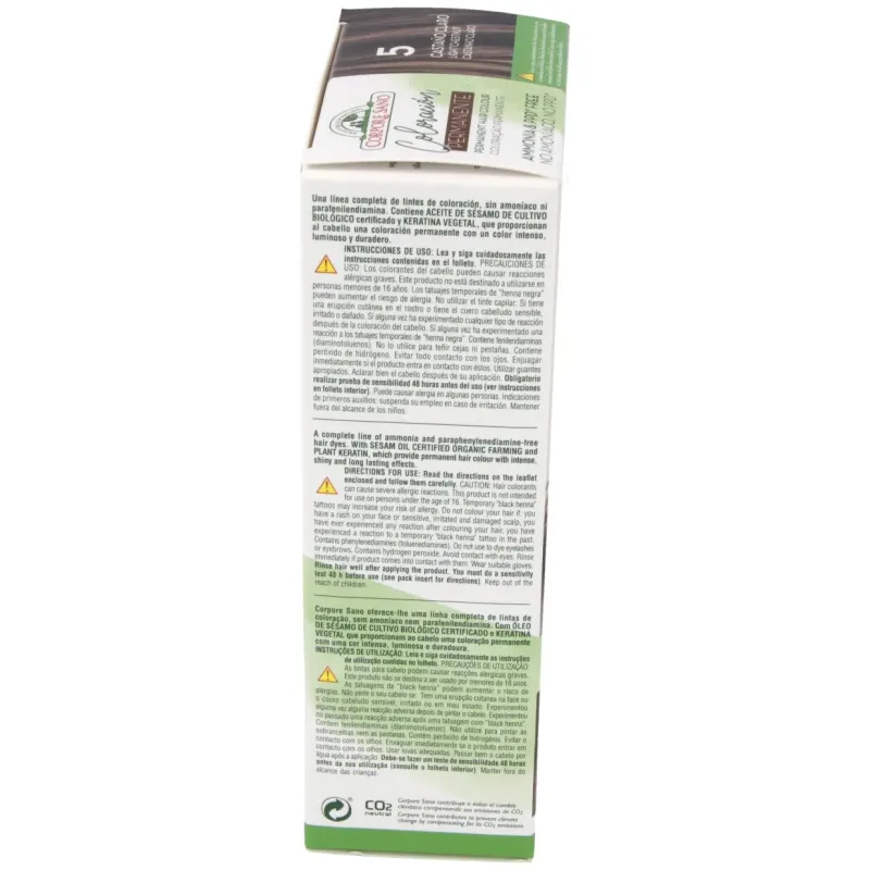 Corpore sano tinte permanente nº 5 castaño claro 140ml | Farmacia Barata Corpore sano tinte permanente nº 5 castaño claro 140ml | Farmacia Barata
