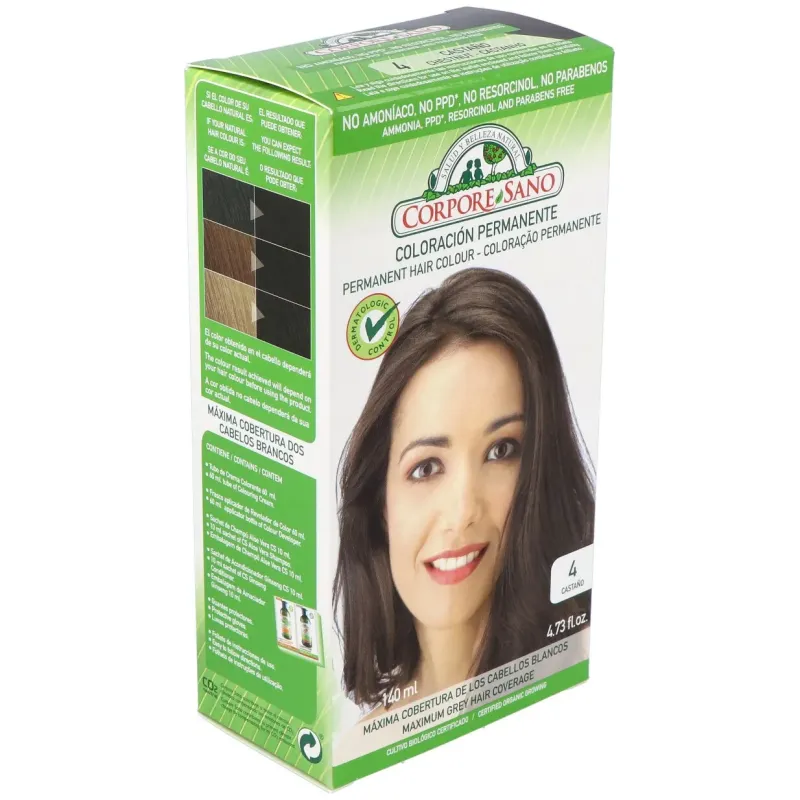 Corpore sano tinte permanente nº 4 castaño140ml | Farmacia Barata Corpore sano tinte permanente nº 4 castaño140ml | Farmacia Barata