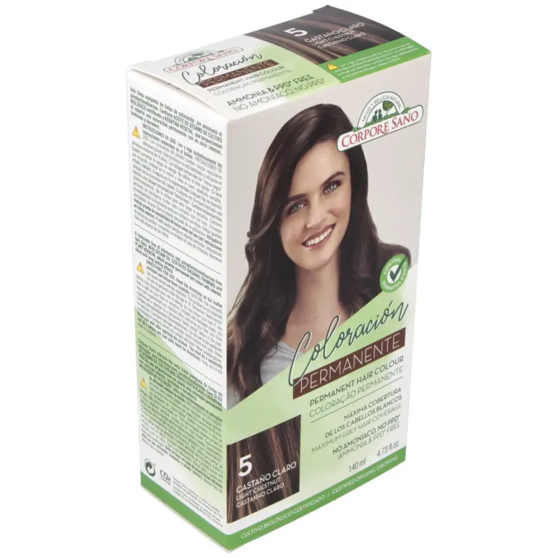 Corpore sano tinte permanente nº 5 castaño claro 140ml | Farmacia Barata Corpore sano tinte permanente nº 5 castaño claro 140ml | Farmacia Barata