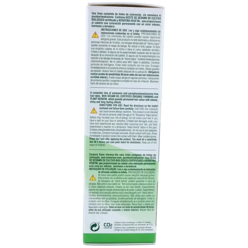 Corpore sano tinte permanente nº 7.3 rubio dorado 140ml | Farmacia Barata
