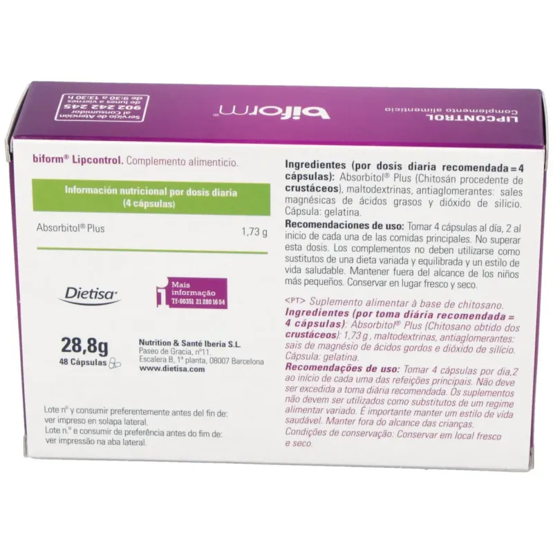 Biform chitosan plus (lipocontrol) 48cap | Farmacia Barata
