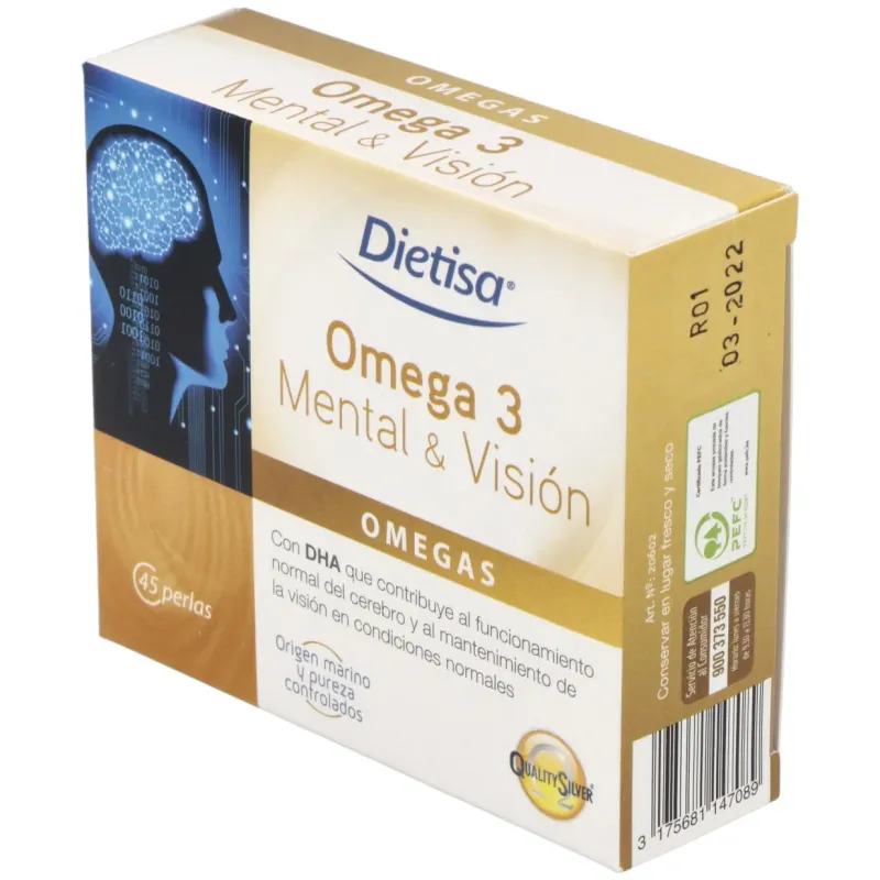 Dietisa omega 3 mental y visión 45 perlas | Farmacia Barata Dietisa omega 3 mental y visión 45 perlas | Farmacia Barata