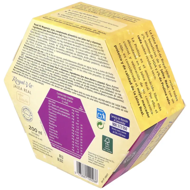 Royal-vit jalea real mega total 2000mg 20 viales | Farmacia Barata Royal-vit jalea real mega total 2000mg 20 viales | Farmacia Barata