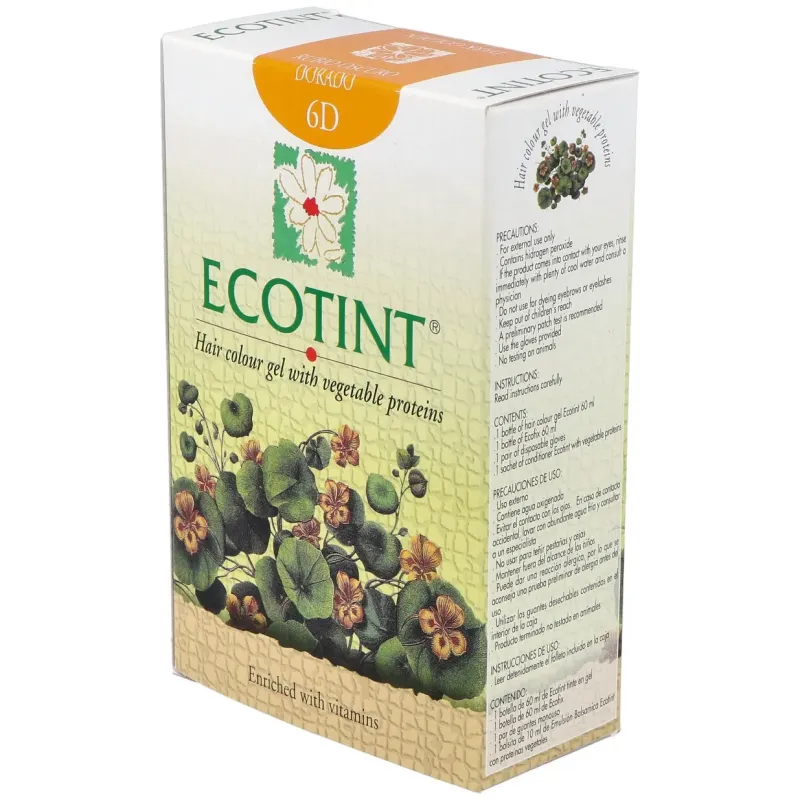 Ecotint tinte cabello 6d rubio oscuro dorado 130ml | Farmacia Barata