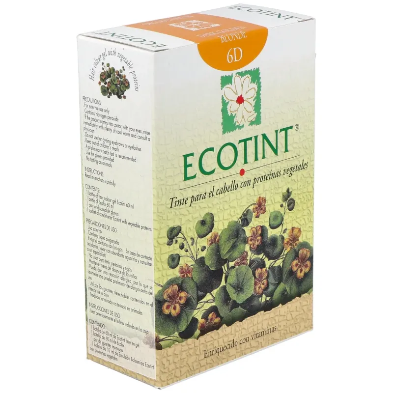 Ecotint tinte cabello 6d rubio oscuro dorado 130ml | Farmacia Barata