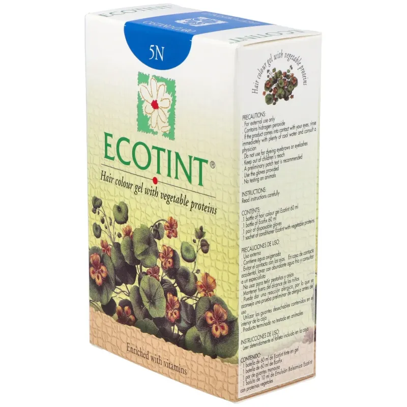 Ecotint tinte cabello 5n castaño claro 130ml | Farmacia Barata Ecotint tinte cabello 5n castaño claro 130ml | Farmacia Barata
