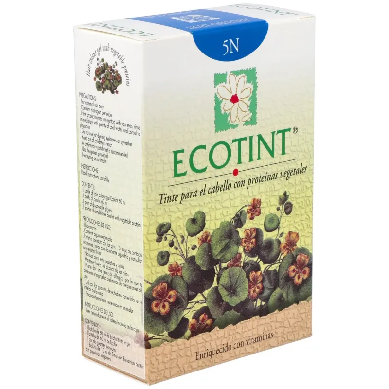 Ecotint tinte cabello 5n castaño claro 130ml | Farmacia Barata Ecotint tinte cabello 5n castaño claro 130ml | Farmacia Barata