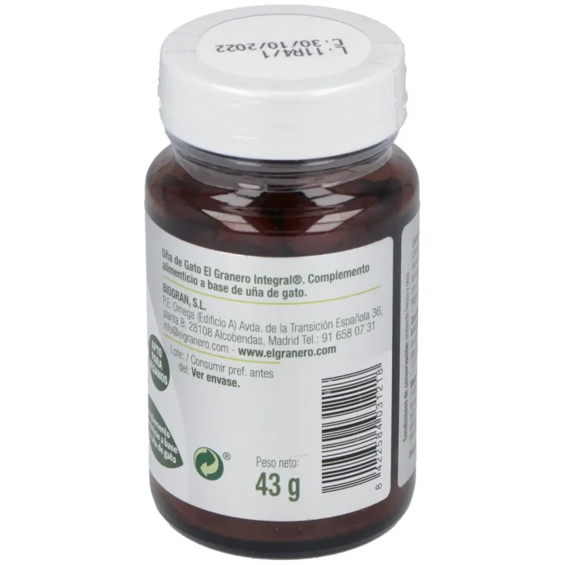 El granero uña gato forte 400 mg 100 comp | Farmacia Barata