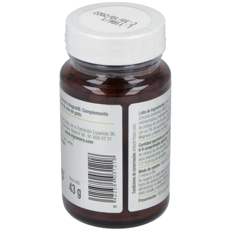 El granero uña gato forte 400 mg 100 comp | Farmacia Barata