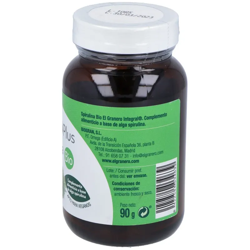 Granero complemento spirulina bio 180 comp | Farmacia Barata