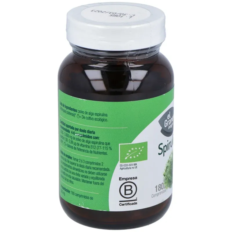 Granero complemento spirulina bio 180 comp | Farmacia Barata
