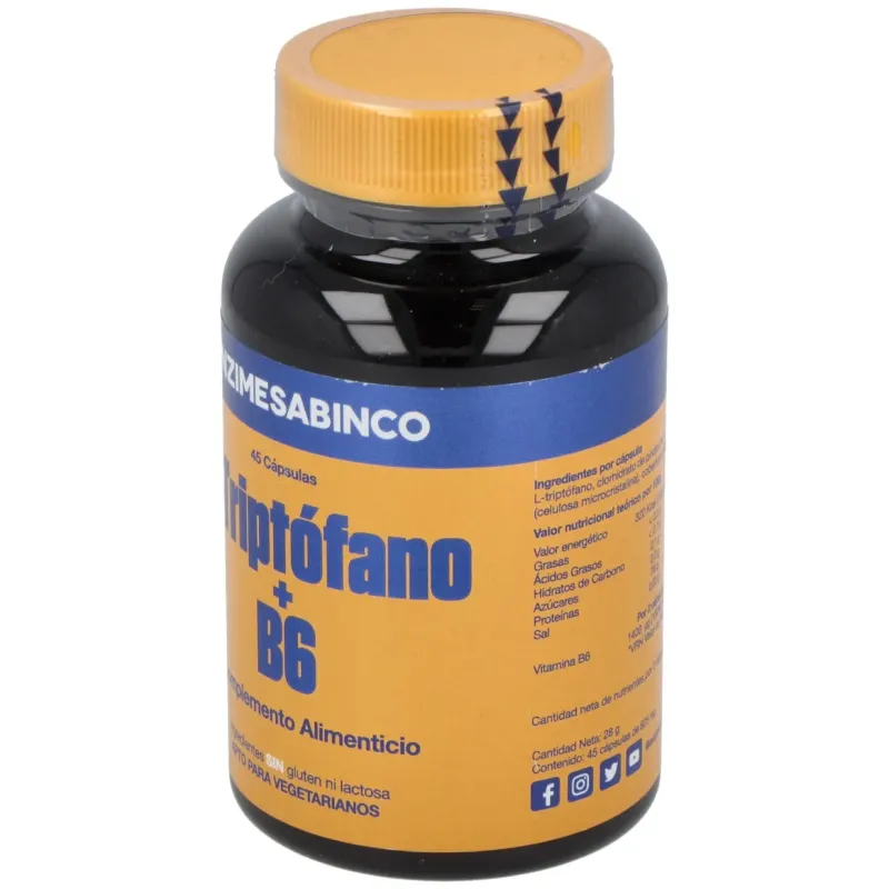 Enzime sabinco l triptofano 500mg 45caps | Farmacia Barata