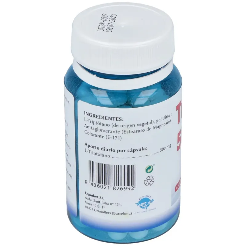 Espadiet triptofano 500 mg 45 cáps | Farmacia Barata Espadiet triptofano 500 mg 45 cáps | Farmacia Barata