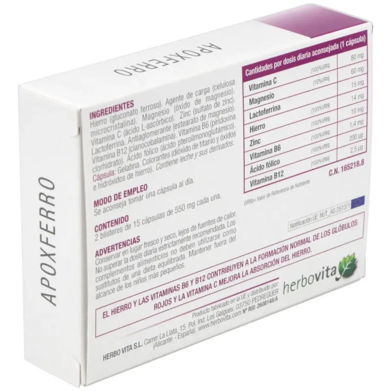 Herbovita apoxferro 30cáps | Farmacia Barata Herbovita apoxferro 30cáps | Farmacia Barata