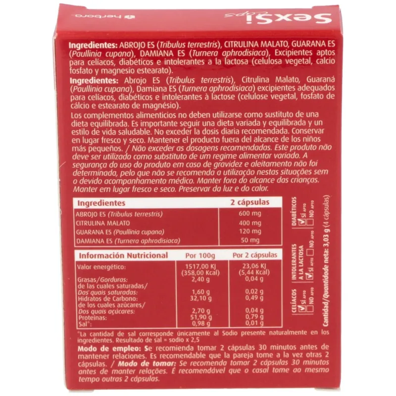 Herbora sexsi 4caps | Farmacia Barata
