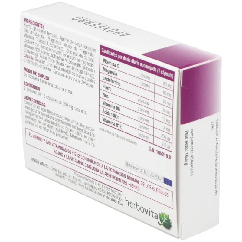 Herbovita apoxferro 30cáps | Farmacia Barata Herbovita apoxferro 30cáps | Farmacia Barata