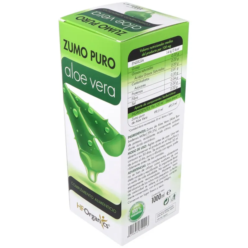 Hforganics zumo puro aloe vera 1l | Farmacia Barata