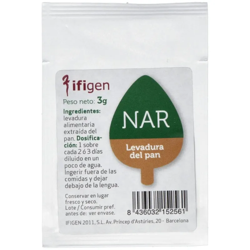 Ifigen nar levadura del pan sobre 3gr | Farmacia Barata
