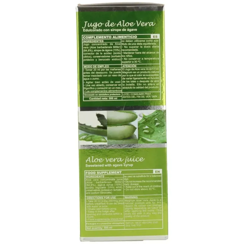 Jugo de aloe vera y agave puro 500ml. | Farmacia Barata