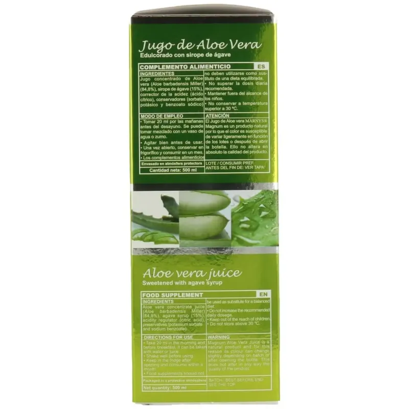 Jugo de aloe vera y agave puro 500ml. | Farmacia Barata